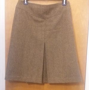 GAP wool blend brown herringbone short skirt Sz 2